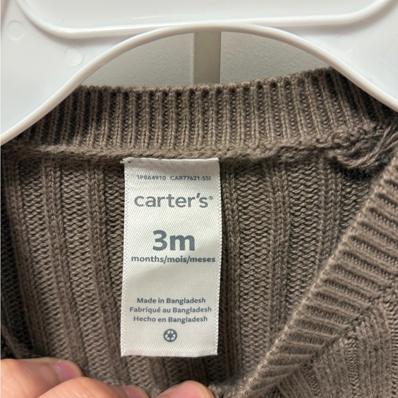 Carter's 100% Cotton Brown Ribbed Knit Footie - Picture 4 of 7